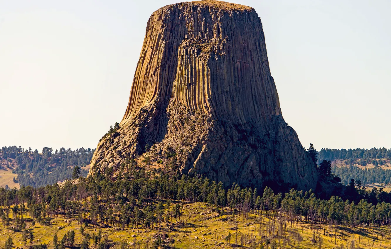 Photo wallpaper Wyoming, USA, monument, Devils Tower, natural monument