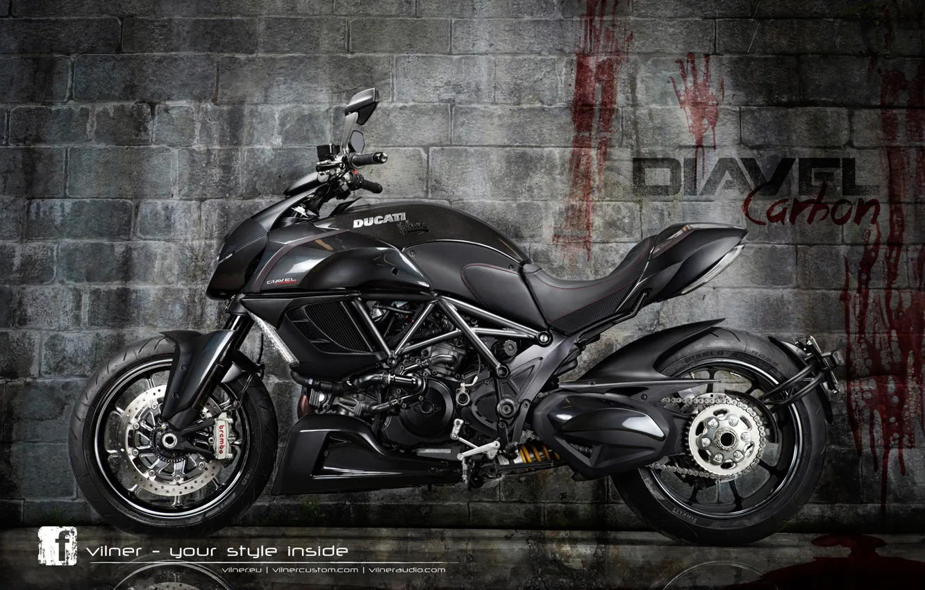 Photo wallpaper motorcycle, the devil, Ducati, black., Red.