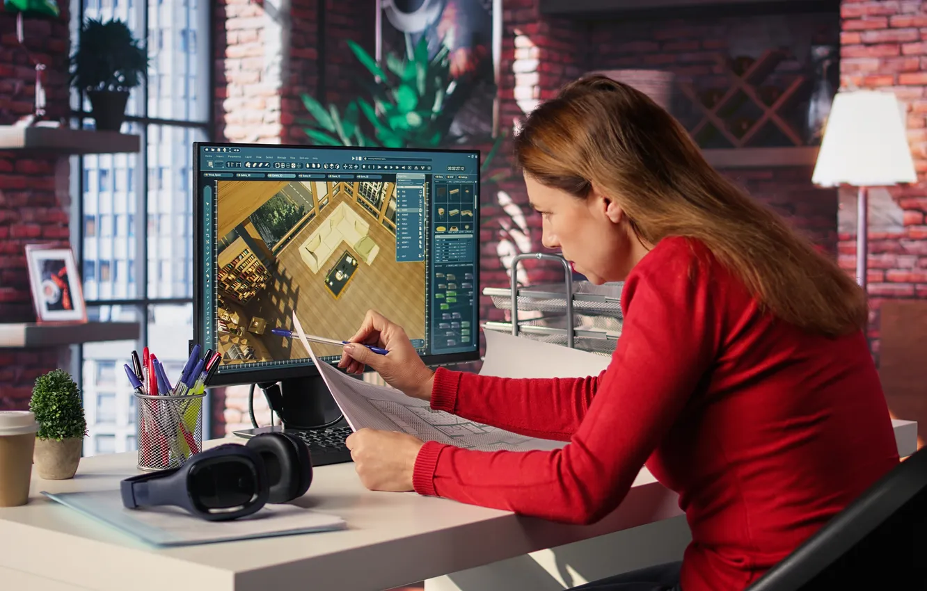 Photo wallpaper woman, creative, professional, work, Designer, Freelancer