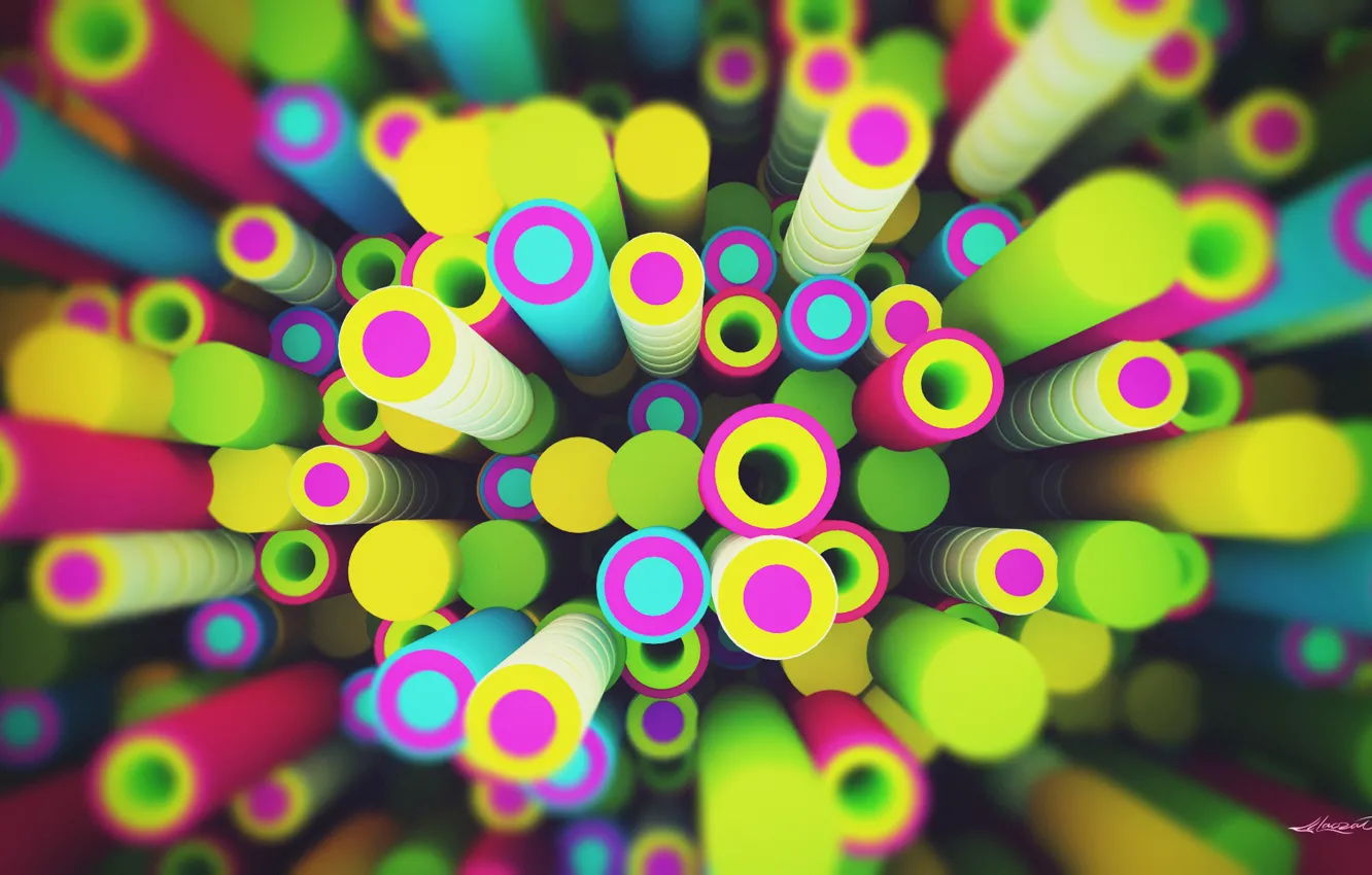 Photo wallpaper circles, graphics, colorful, render, digital art, links