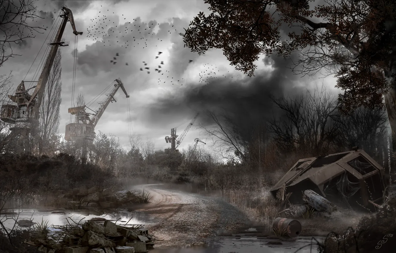 Photo wallpaper art, Stalker, Stalker, Zaton, by CHITIN MACHINE