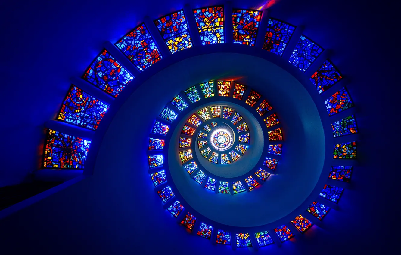 Photo wallpaper spiral, stained glass, spiral, stained glass, Michael Zheng