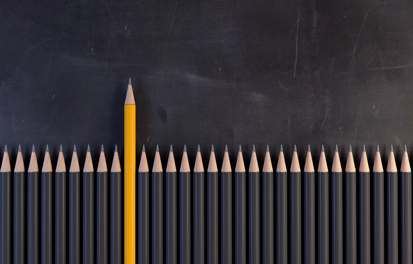 Photo wallpaper black, yellow, different, pencils