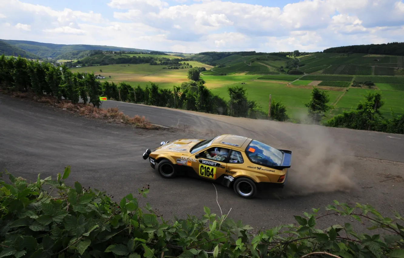 Photo wallpaper nature, sport, Drift, Rally, Porsche 944