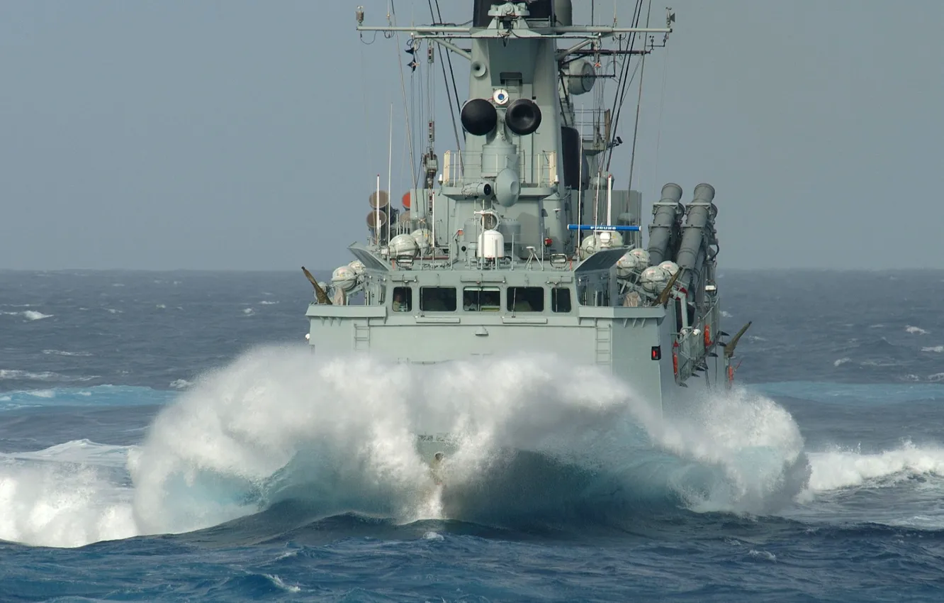 Photo wallpaper storm, frigate, hdms peter tordenskjold