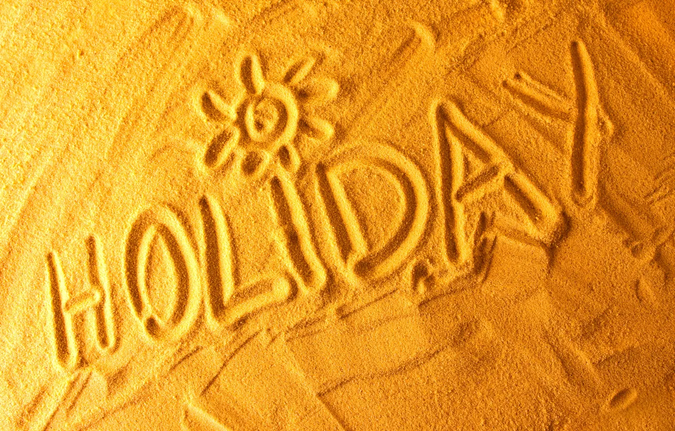 Photo wallpaper sand, sea, beach, the sun, the inscription, stay, beach, Holiday