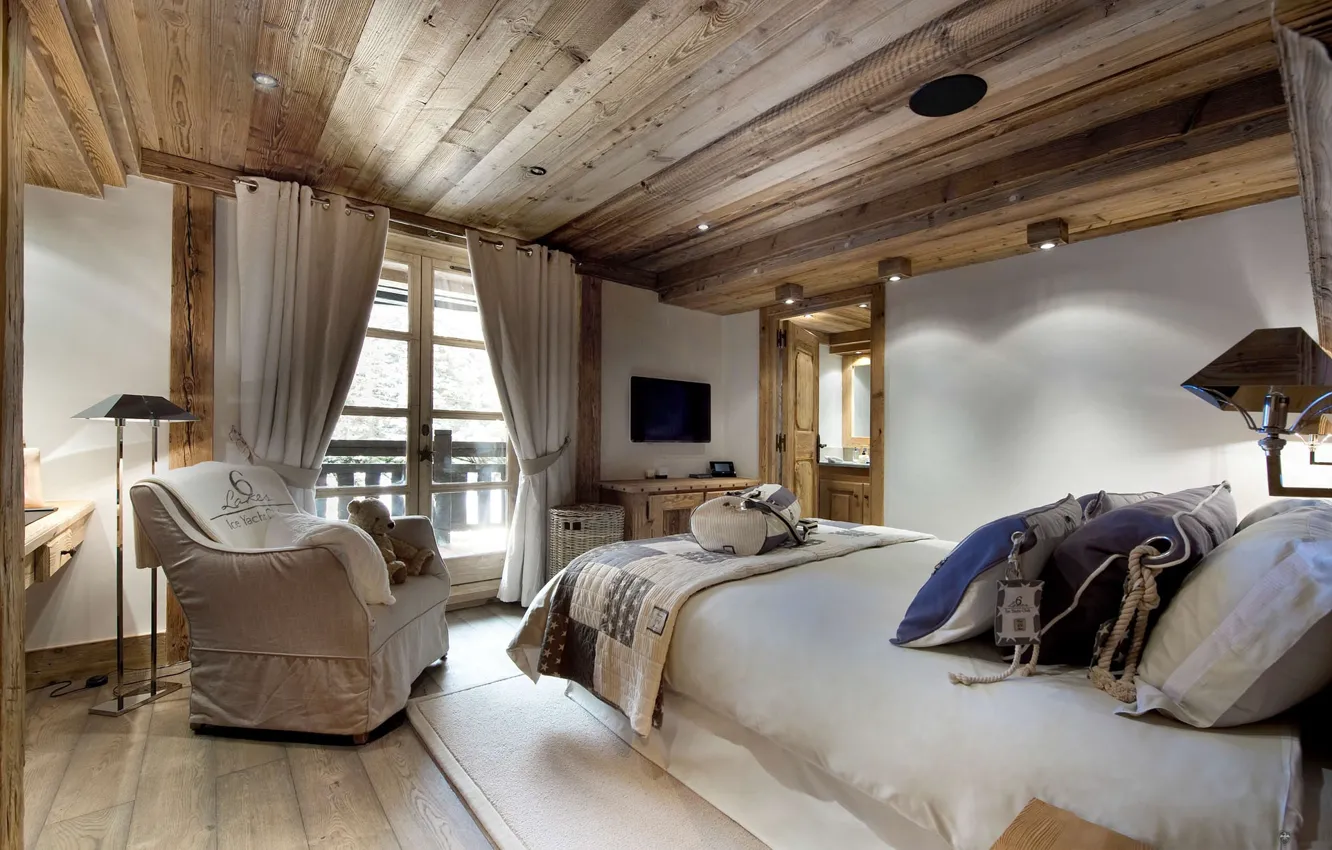 Photo wallpaper bedroom, interior, style, room, trees