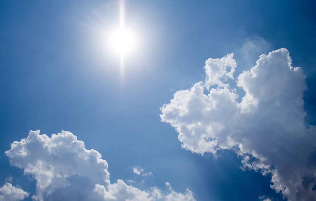 Photo wallpaper the sky, the sun, clouds, nature, clear weather