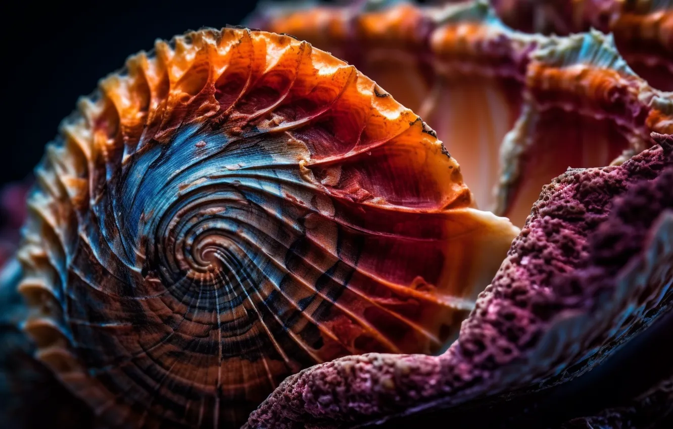 Photo wallpaper sink, shell, shellfish, digital art, AI art, The Art of Artificial Intelligence, neural network