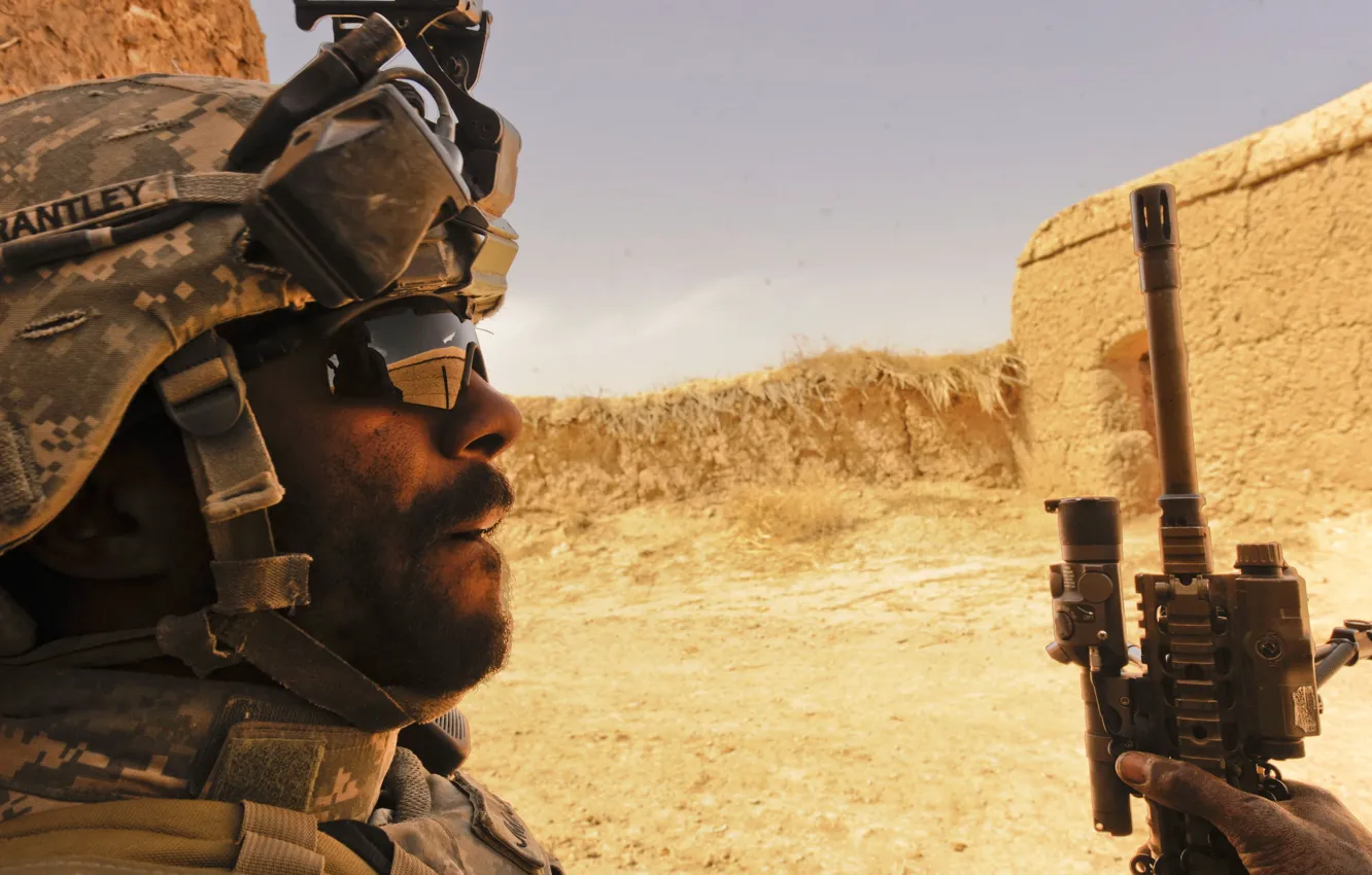 Photo wallpaper desert, soldiers, USA, Iraq