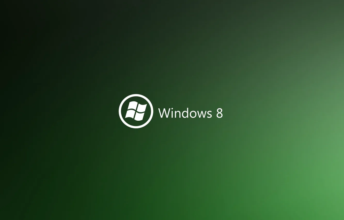 Photo wallpaper green, logo, windows8, sistem