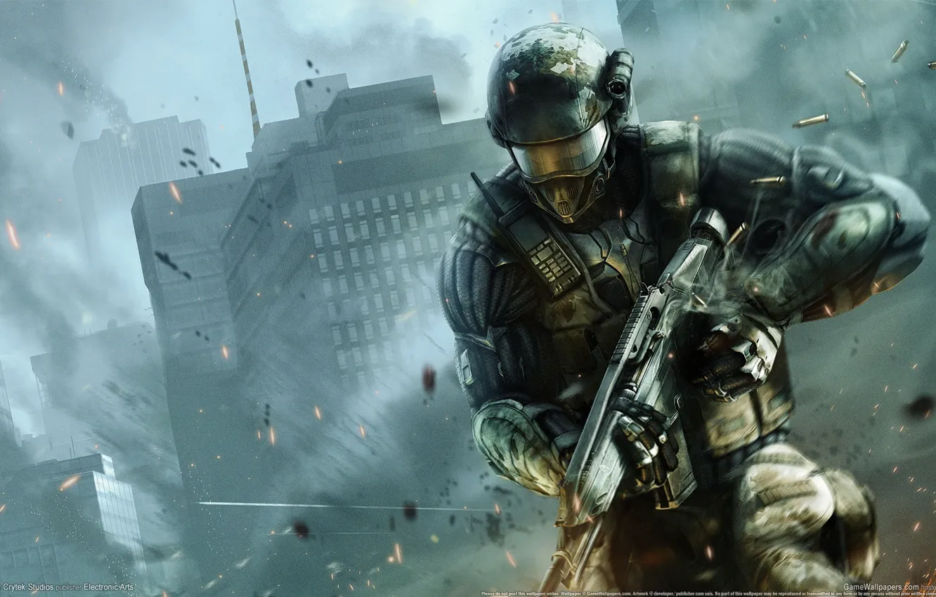 Photo wallpaper The city, Weapons, Fighter, Crysis 2, Crisis, Crytek
