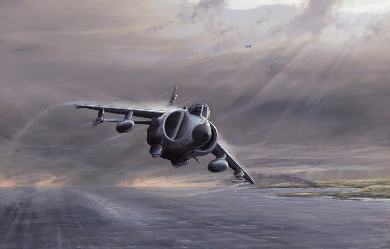 Photo wallpaper art, airplane, aviation, jet, Hawker-Siddeley Harrier