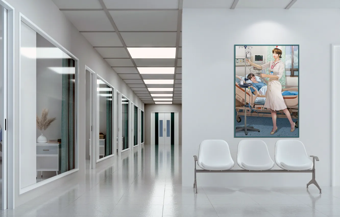 Photo wallpaper chair, Nurse, Hospital