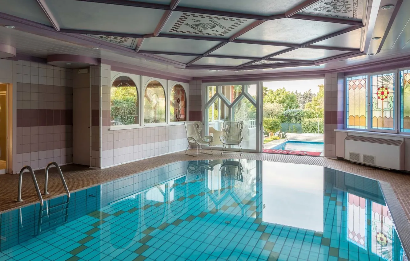 Photo wallpaper Villa, pool, Italy, the room, Garda, Residence with swimming pool, Torbole sul Garda, Torbole sul …