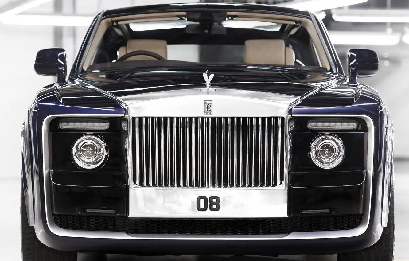 Photo wallpaper lights, Rolls-Royce, grille, Sweptail