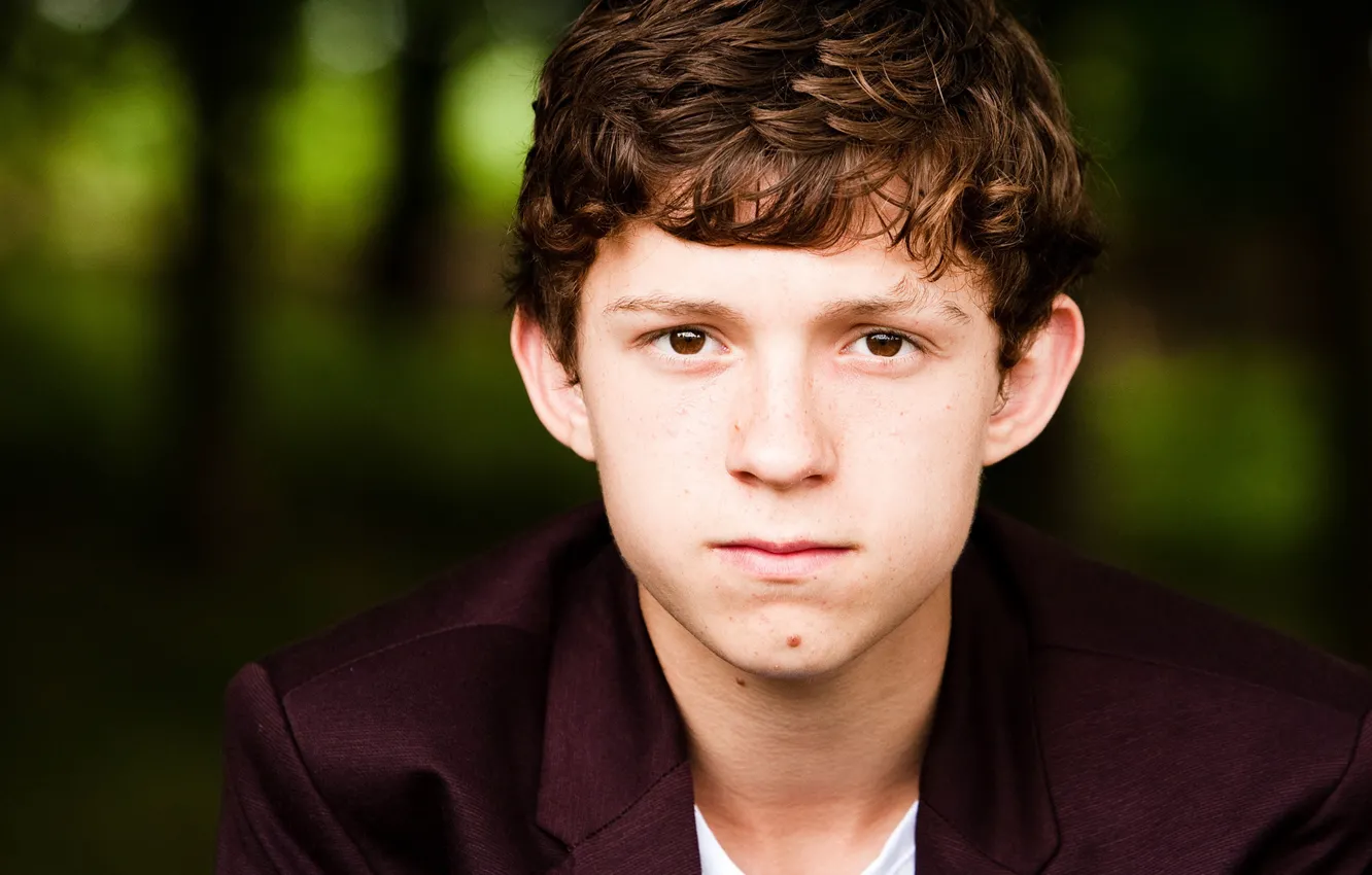 Photo wallpaper portrait, actor, jacket, Tom Holland, Tom Holland