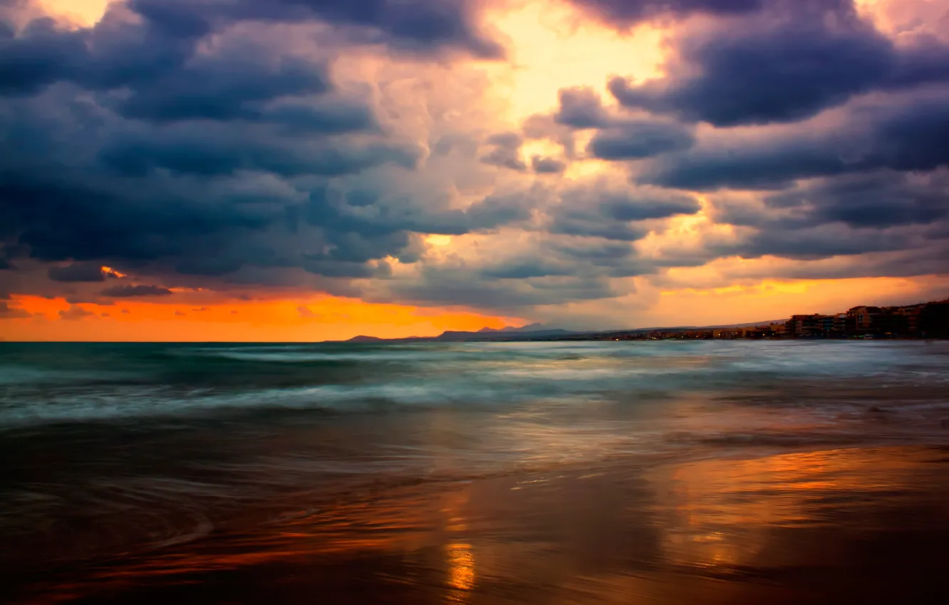 Photo wallpaper sea, the sky, clouds
