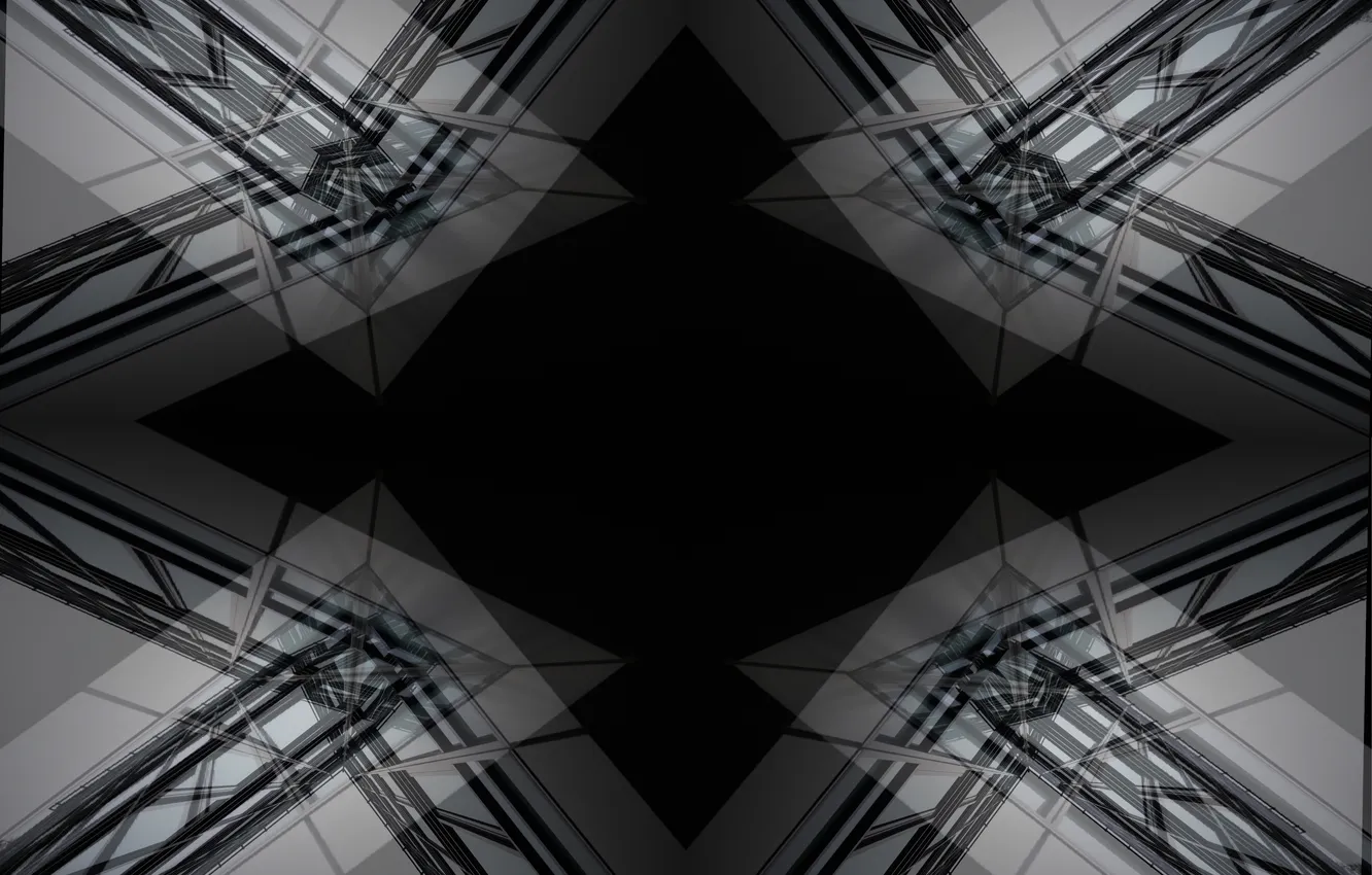 Photo wallpaper star, black, design, fractal