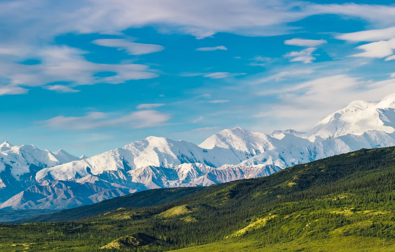 Photo wallpaper snow, mountains, nature, Alaska, USA