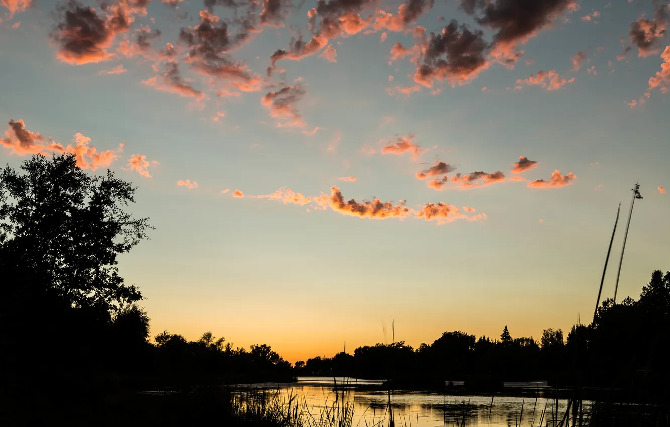 Photo wallpaper the sky, clouds, nature
