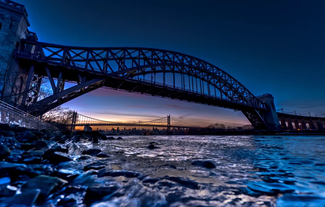 Photo wallpaper structure, Bridges, over a river