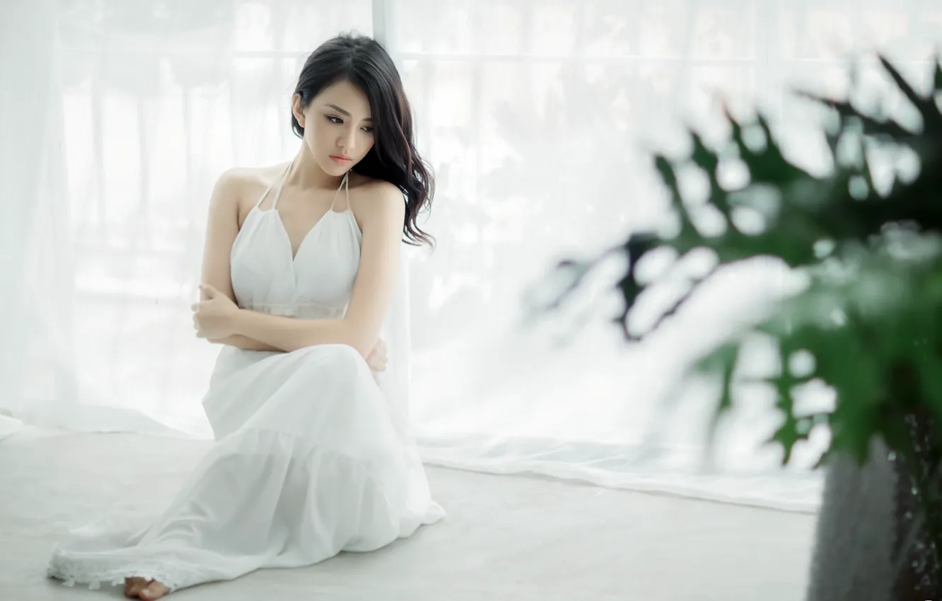 Photo wallpaper girl, pose, background