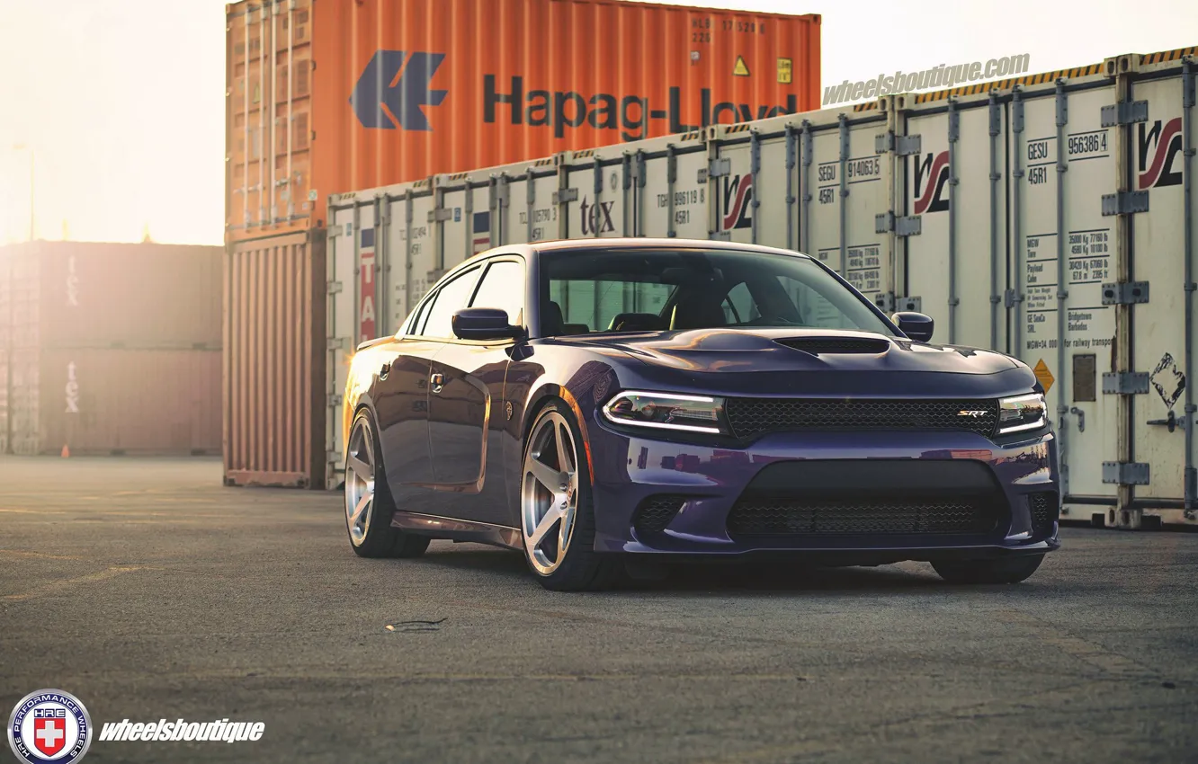 Photo wallpaper Purple, Dodge Charger, Hellcat, SRT