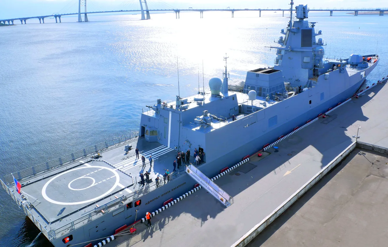 Photo wallpaper pier, frigate, Admiral Kasatonov