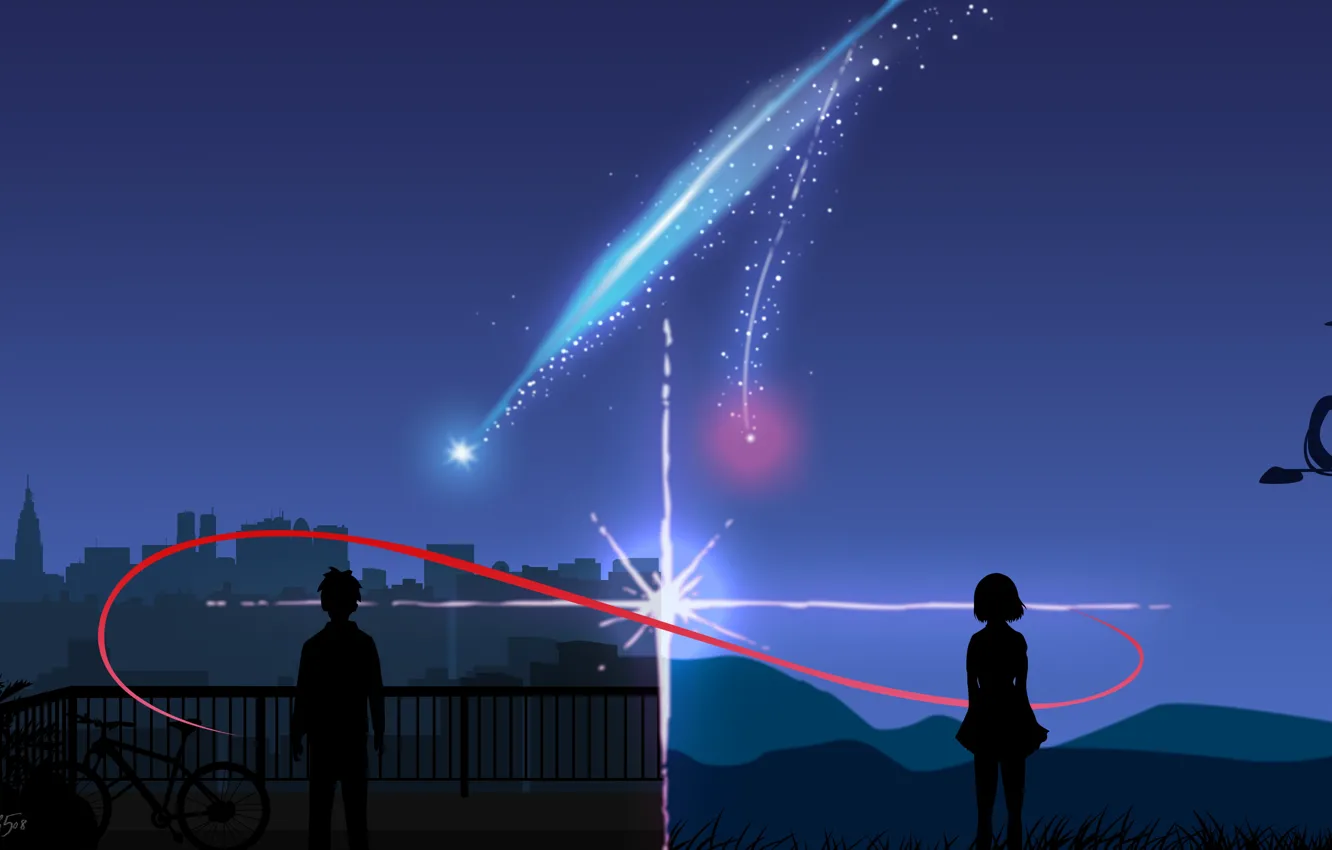 Photo wallpaper shadow, art, Kamet, Kimi no VA On, Your name