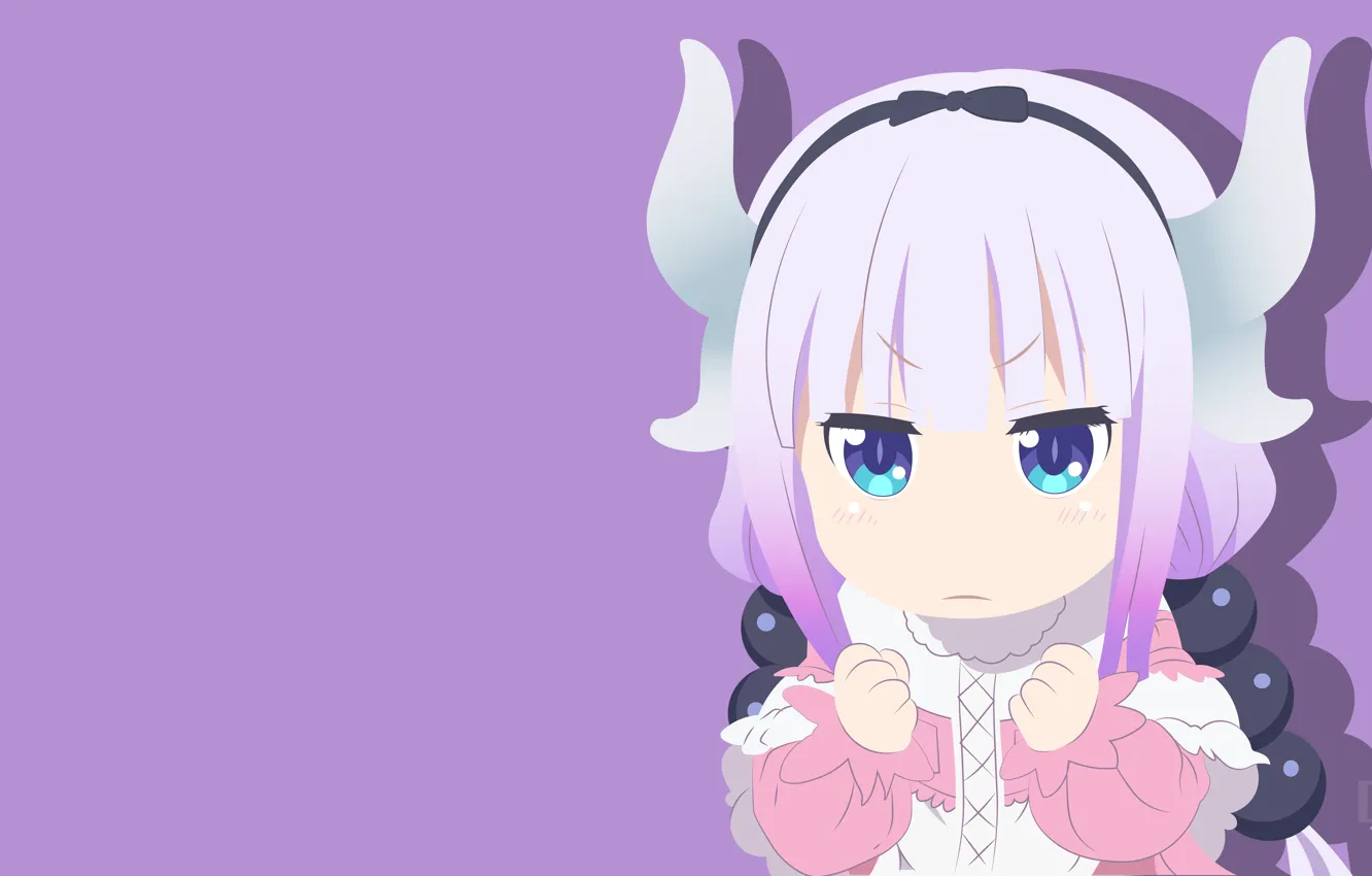 Photo wallpaper girl, purple background, Kobayashi San Chi no Maid Dragon