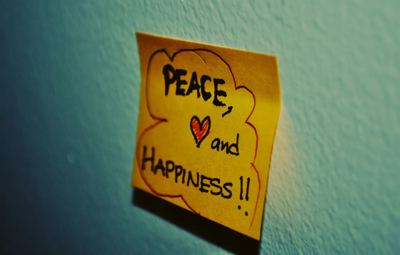 Photo wallpaper mood, heart, note, sticker, words, the phrase, mood