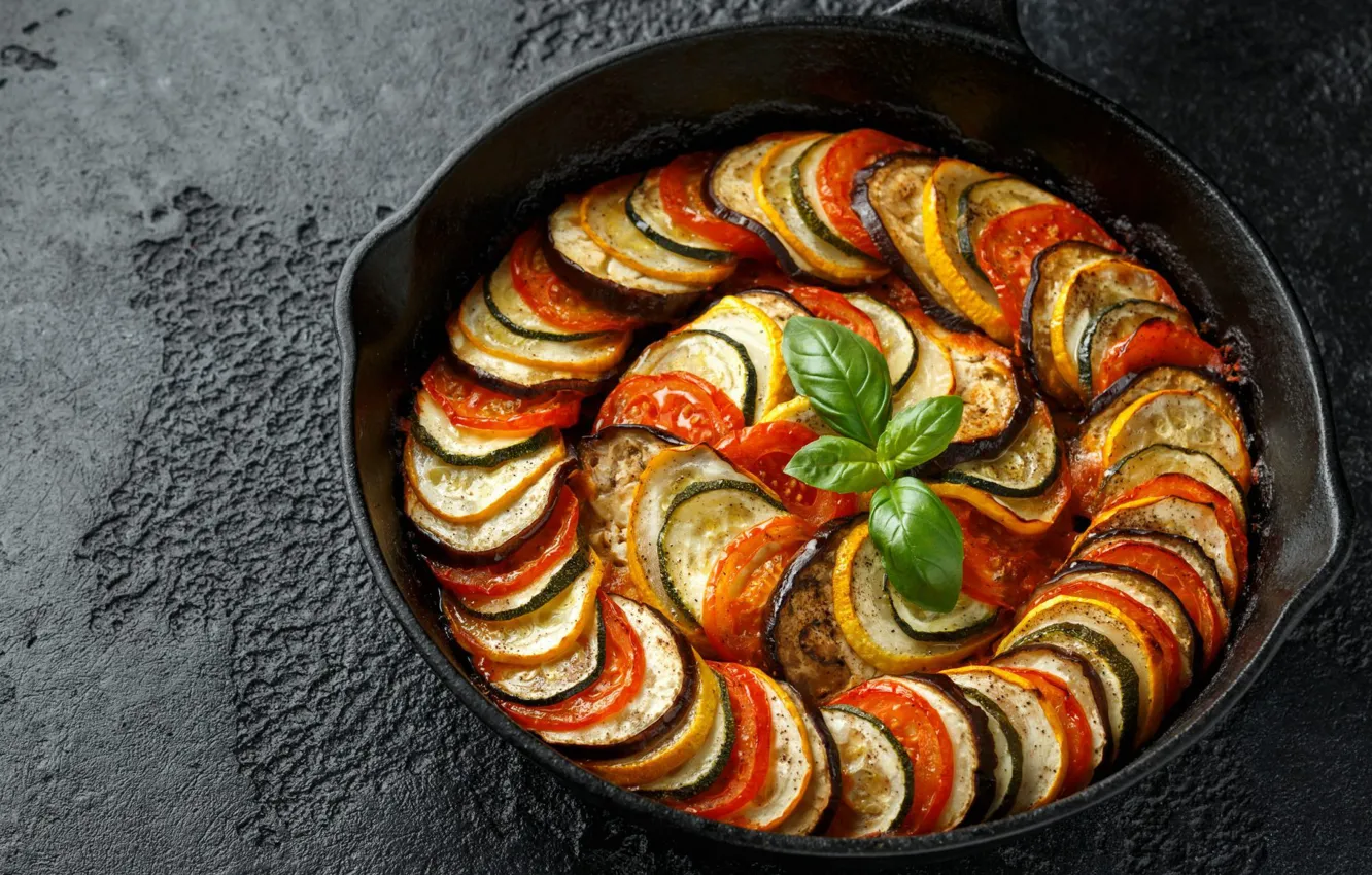 Photo wallpaper Ratatouille, vegetables, Basil