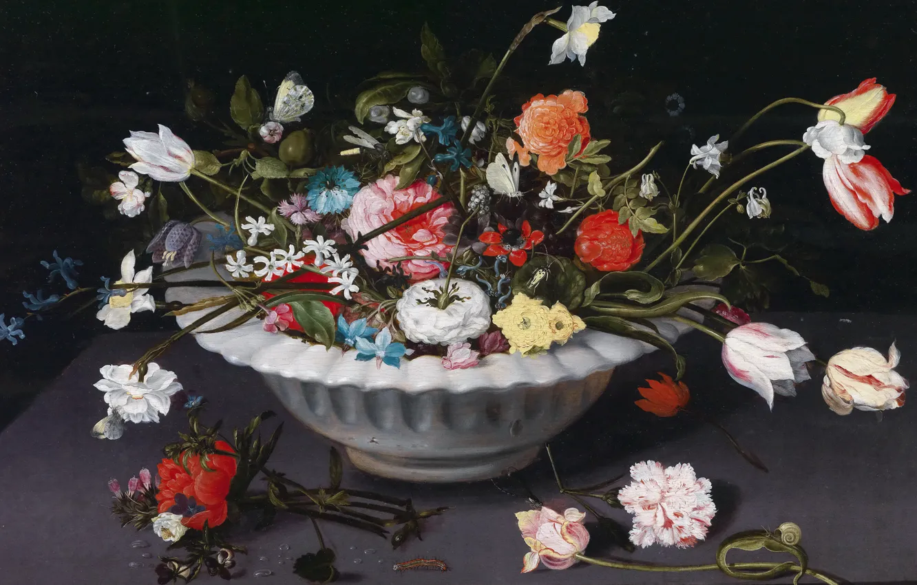 Photo wallpaper picture, vase, Jan Brueghel the younger, Still life with Flowers