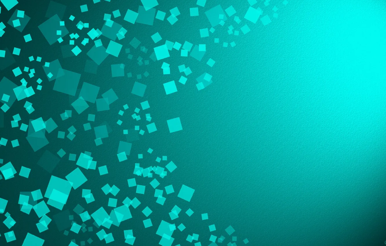 Photo wallpaper abstraction, squares, turquoise, shades