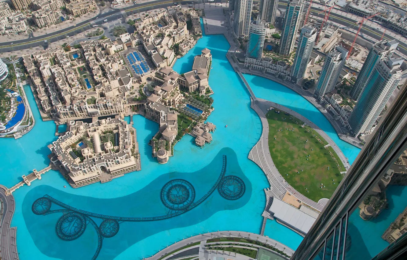 Photo wallpaper water, home, pool, Dubai, Dubai, UAE, Burj Khalifa