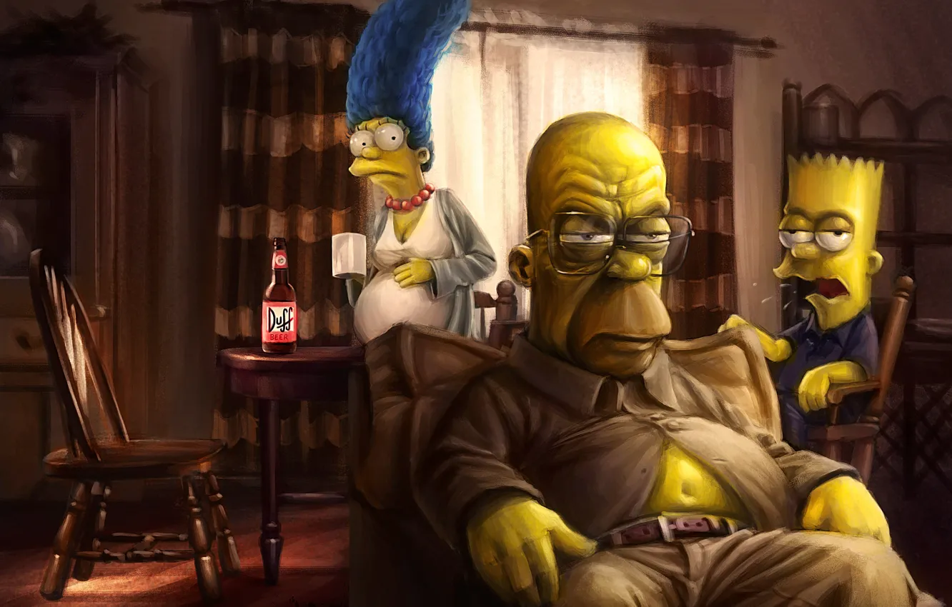 Photo wallpaper Breaking Bad, marge, The Simpsons, Homer, Bart