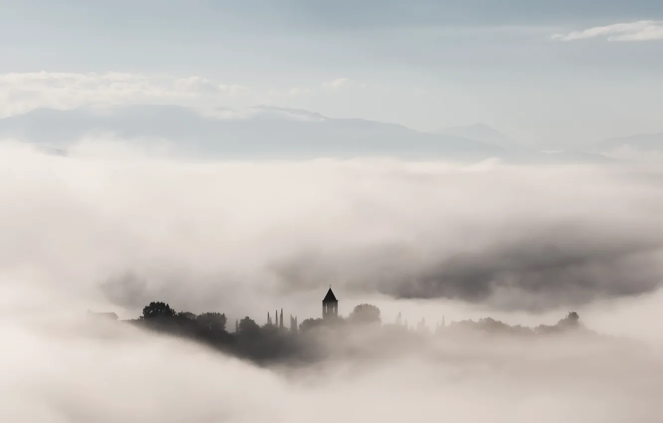 Photo wallpaper the sky, nature, fog