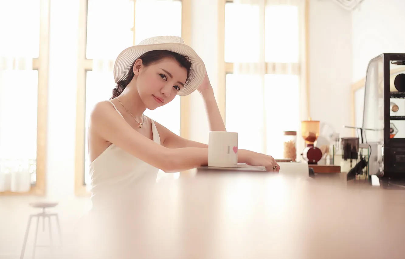 Photo wallpaper girl, pose, background