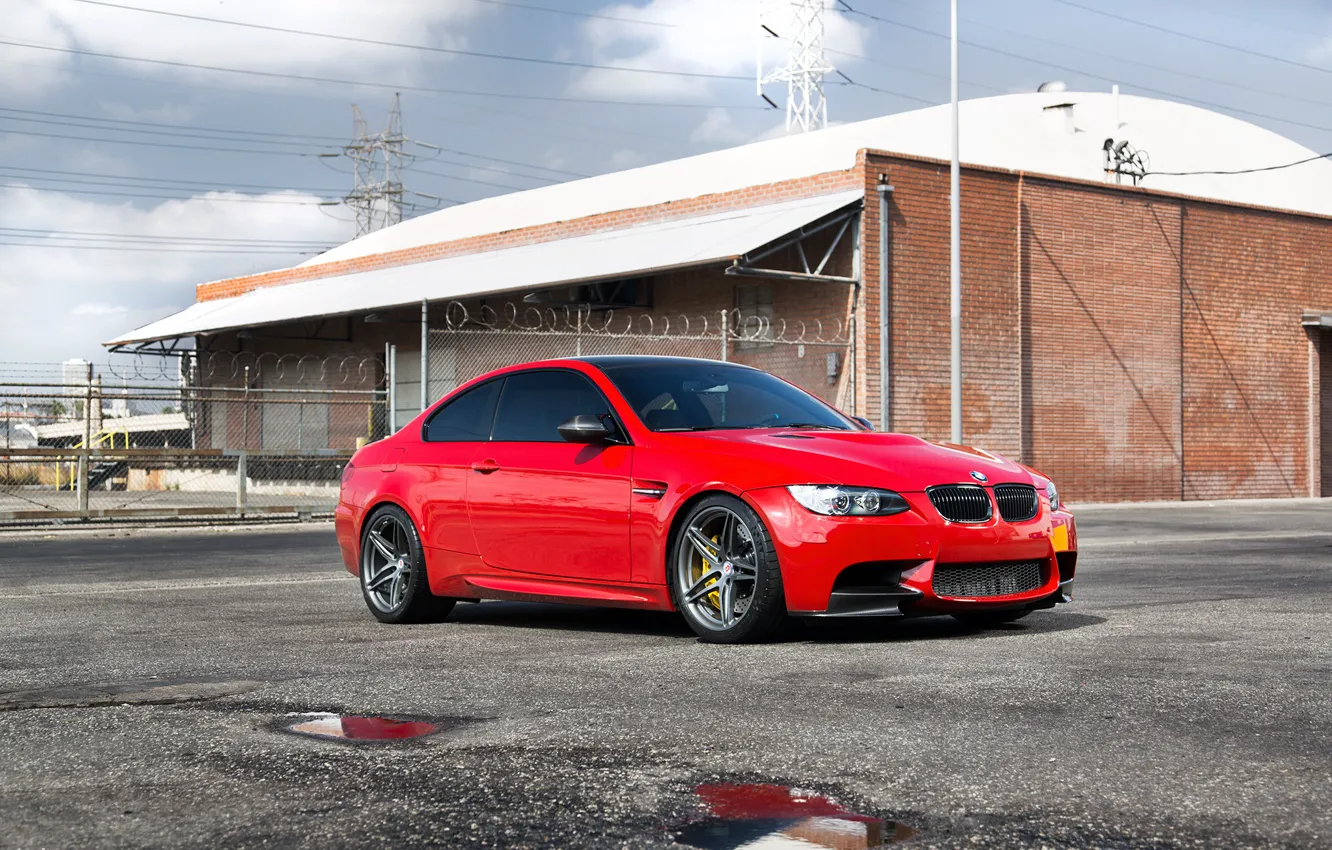 Photo wallpaper BMW, BMW, red, red, e92