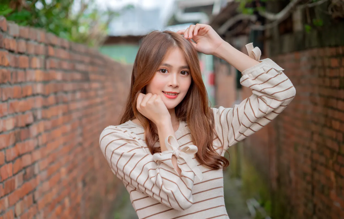 Photo wallpaper look, girl, Asian