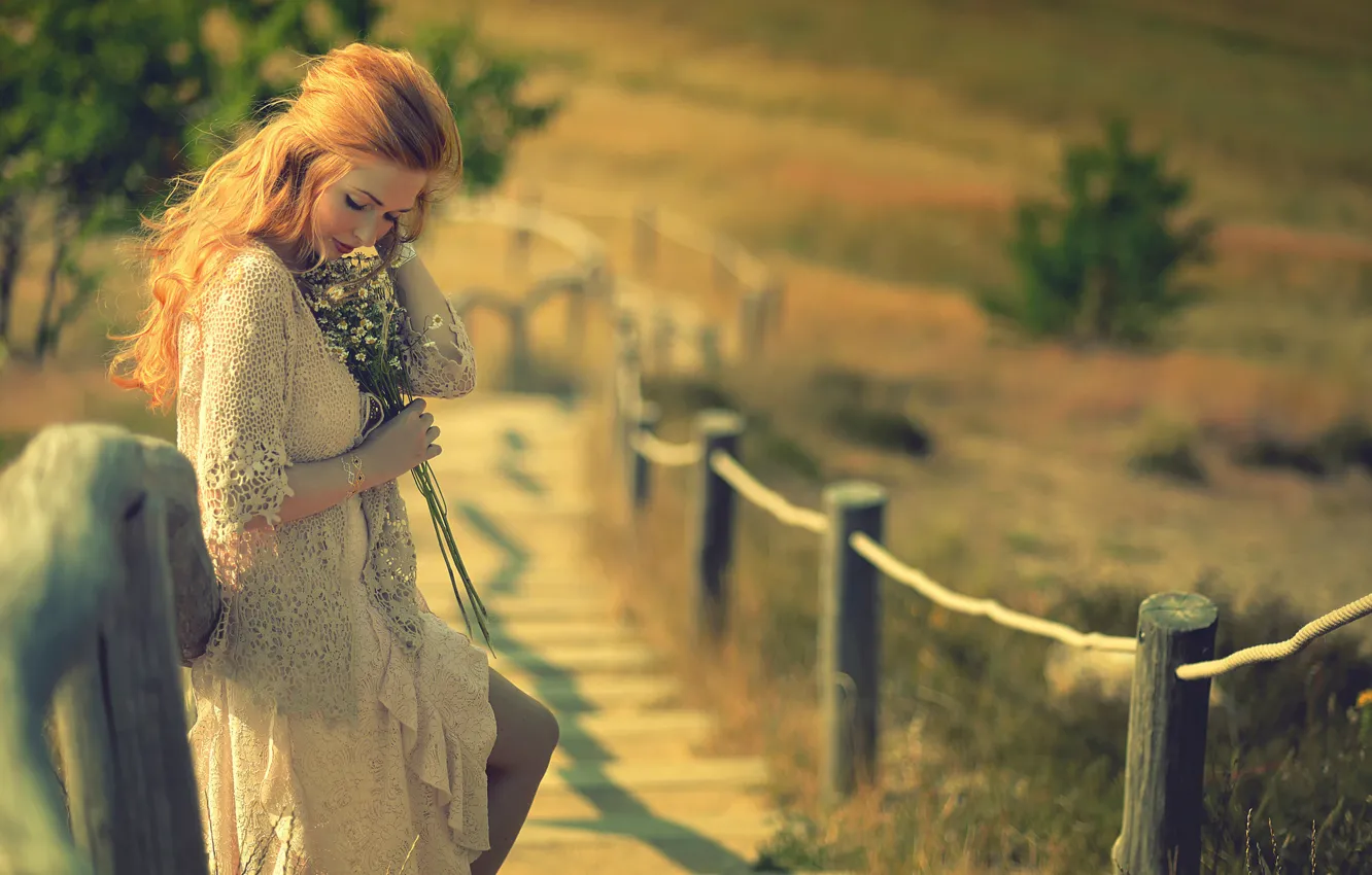 Photo wallpaper summer, girl, redhead, a bunch, Miss Froggi, hot summer