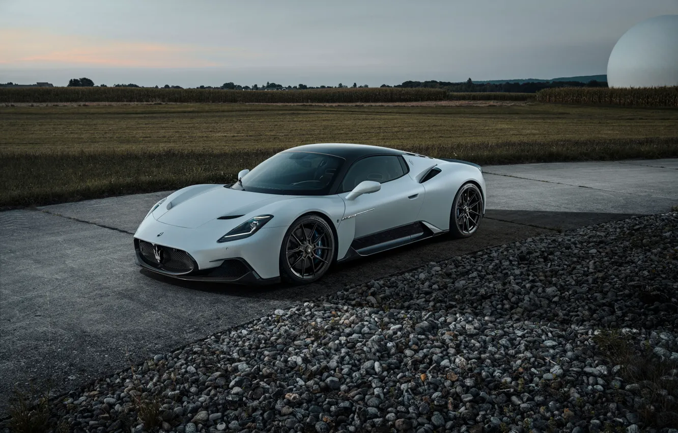 Photo wallpaper Maserati, white, road, Novitec, Maserati MC20, MC20 Coupe