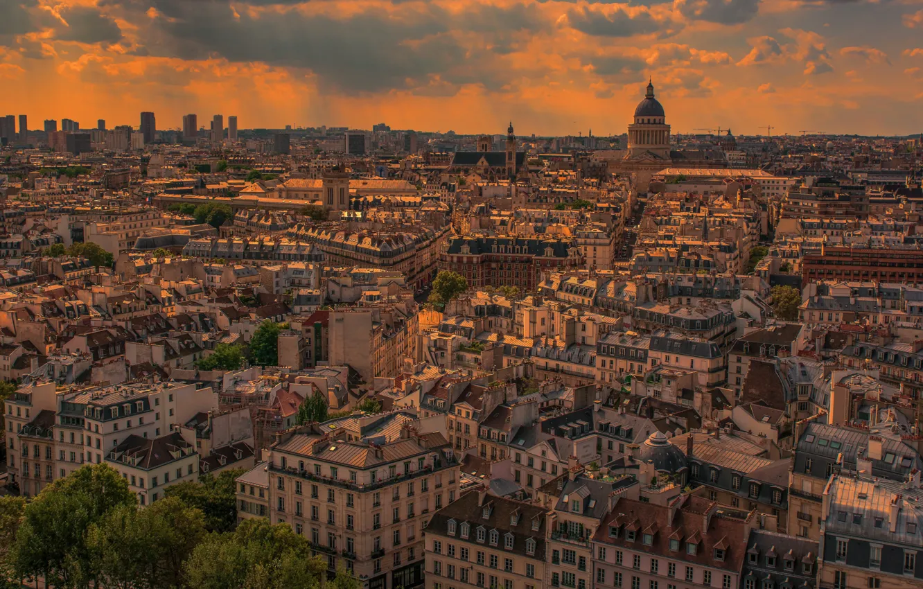 Photo wallpaper France, Paris, home, the evening, panorama