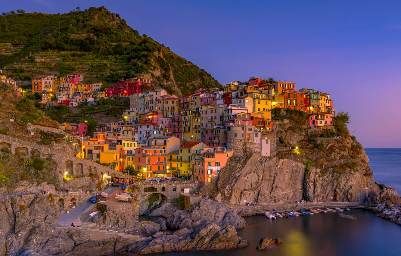 Photo wallpaper sea, Italy, coast, rocks, Manarola, Cinque Terre, Liguria, Albert Wirtz
