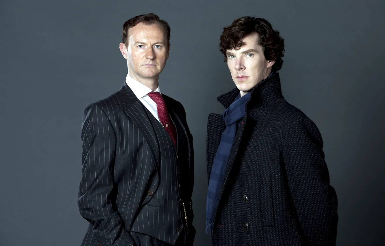 Photo wallpaper Sherlock Holmes, Benedict Cumberbatch, Sherlock, Mark Gatiss, Mycroft Holmes, Sherlock BBC, Sherlock Holmes, Sherlock (TV …