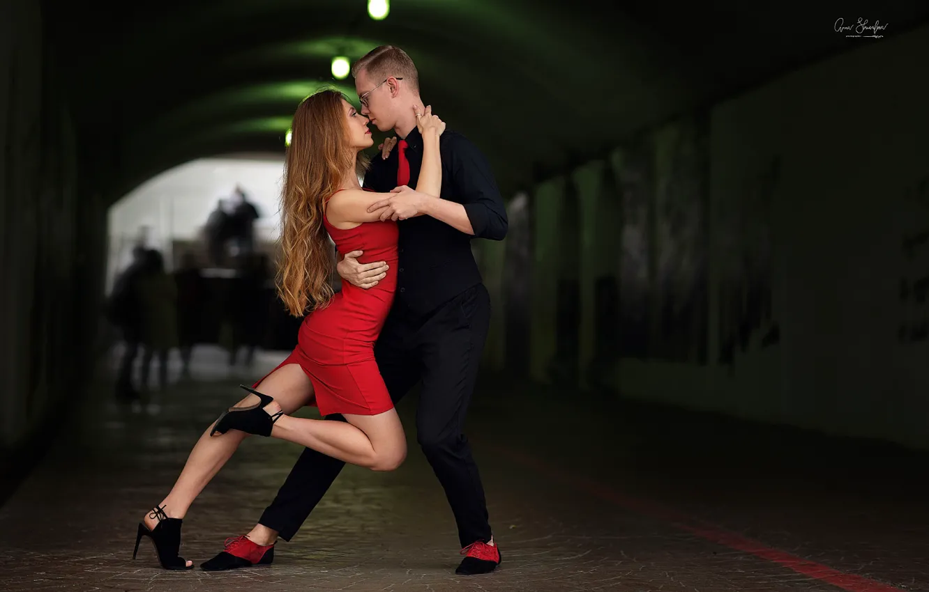 Photo wallpaper girl, pose, passion, dance, dress, male, Anna Shuvalova