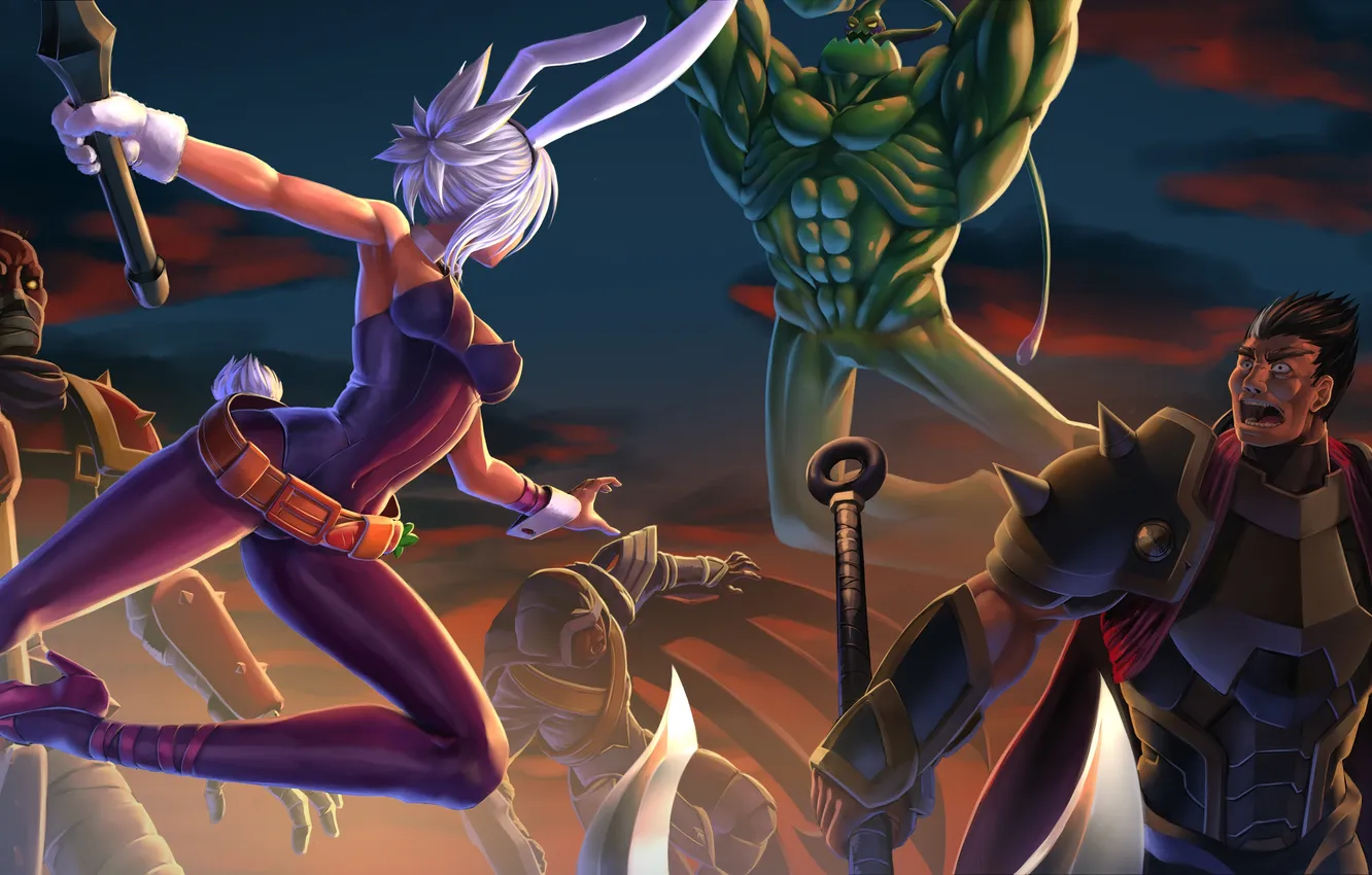 Photo wallpaper League of Legends, riven, Zach, Singed, the Exile, Darius, the Secret Weapon