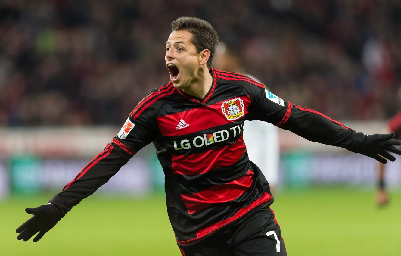 Photo wallpaper Mexican, Player, Javier Hernandez, Chicharito, Number, Bayer Leverkusen