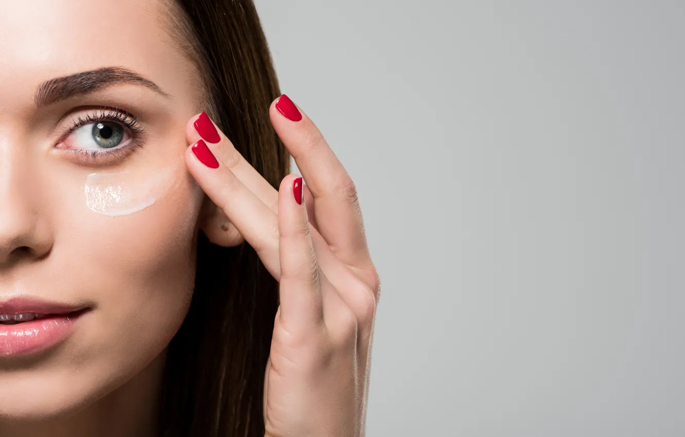 Photo wallpaper care, woman, eye, skin
